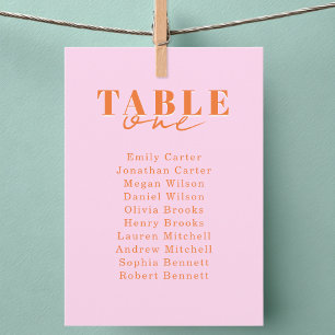 FIND YOUR SEAT! Pink Orange Bold Font Wedding Invitation