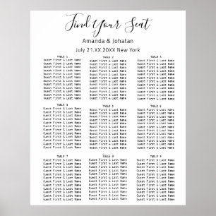Find Your Seat Seat Chart Wedding Bridal White