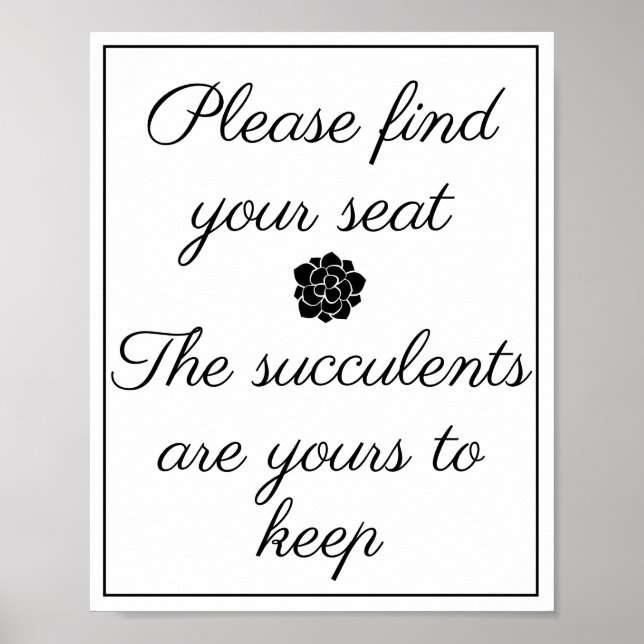 Find your seat sign (Front)