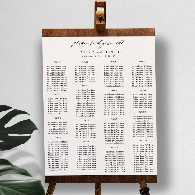 Find your seat simple wedding seating chart (Creator Uploaded)