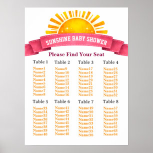 Find Your Seat Table Seating Chart Poster