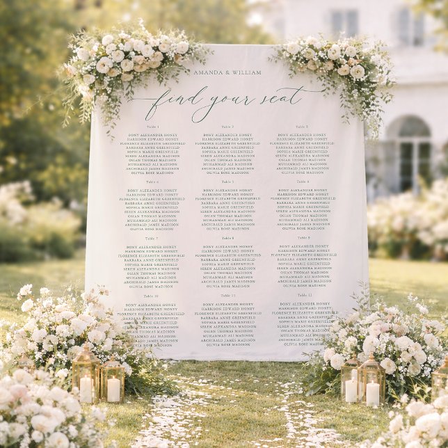 Find Your Seat Wedding Seating Chart Banner Tapestry (Creator Uploaded)