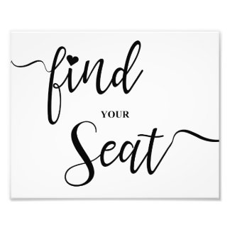 Find Your Seat Wedding Sign