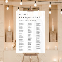 Find Your Seat White Alphabetical Seating