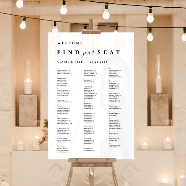 Find Your Seat White Alphabetical Seating Acrylic Sign (Creator Uploaded)