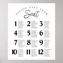 Find Your Seats Wedding Reception Poster Paper