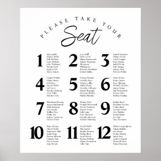 Find Your Seats Wedding Reception Poster Paper