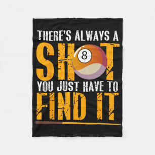 Find Your Shot Pool Hall Billiards Motivation Fleece Blanket