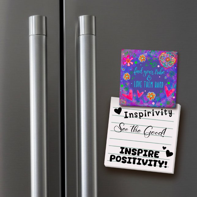 Find Your Tribe Fun Purple Friends Hearts Cute Magnet (Creator Uploaded)