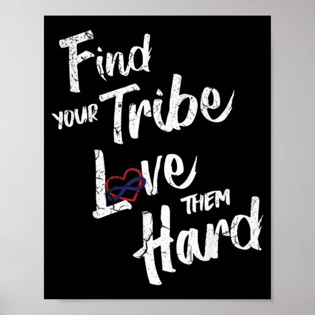 Find Your Tribe Love Them Hard Funny Family Reunio Poster (Front)