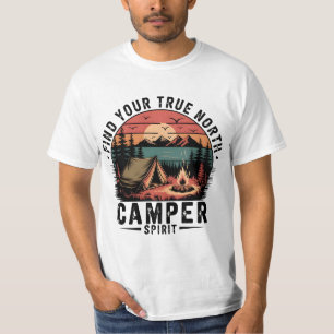 Find Your True North Retro Camper Adventure T-Shirt