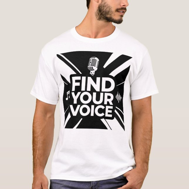 Find Your Voice Microphone Podcast T-Shirt (Front)