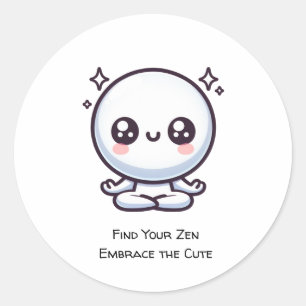Find Your Zen, Embrace the Cute Classic Round Sticker