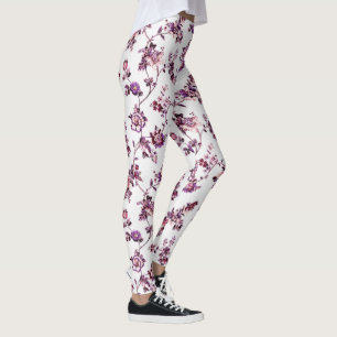 Find Your Zen in Style! Purple & Pink Floral Yoga Leggings