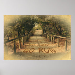 Find Yourself Go Run Park Joggers Motivational Poster