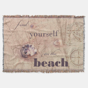 Find yourself on the Beach Throw Blanket