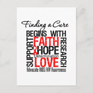 Finding a Cure For AIDS HIV Postcard