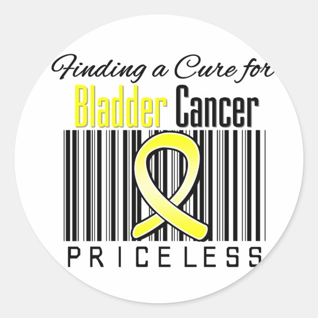 Finding a Cure For Bladder Cancer PRICELESS Classic Round Sticker (Front)