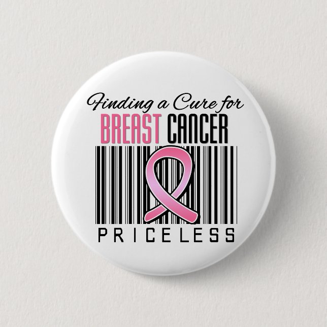 Finding a Cure For Breast Cancer PRICELESS 6 Cm Round Badge (Front)