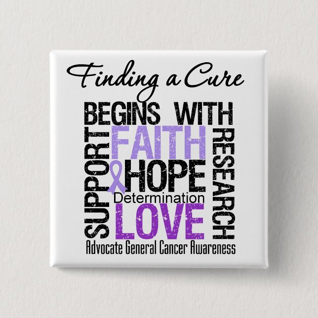 Finding a Cure For Cancer 15 Cm Square Badge (Front)