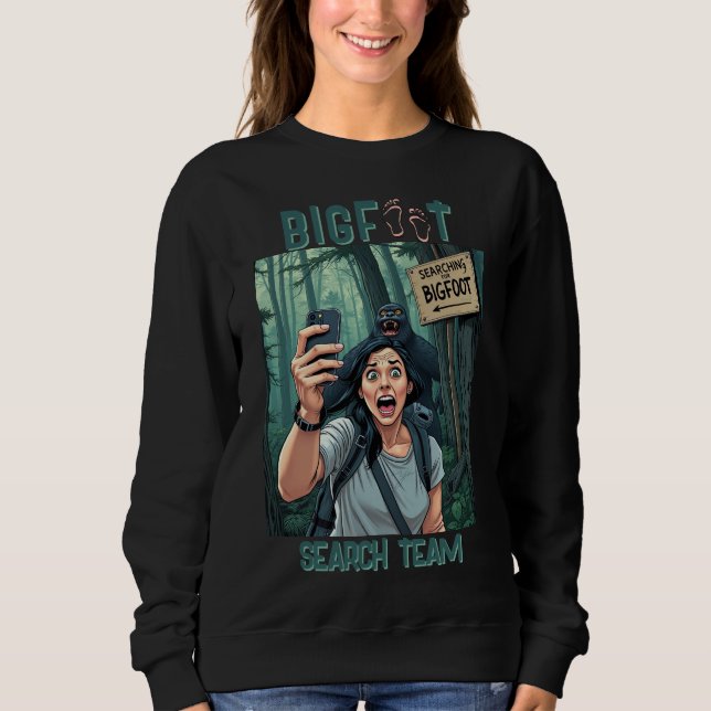 Finding Bigfoot Sasquatch Selfie Black Sweatshirt (Front)