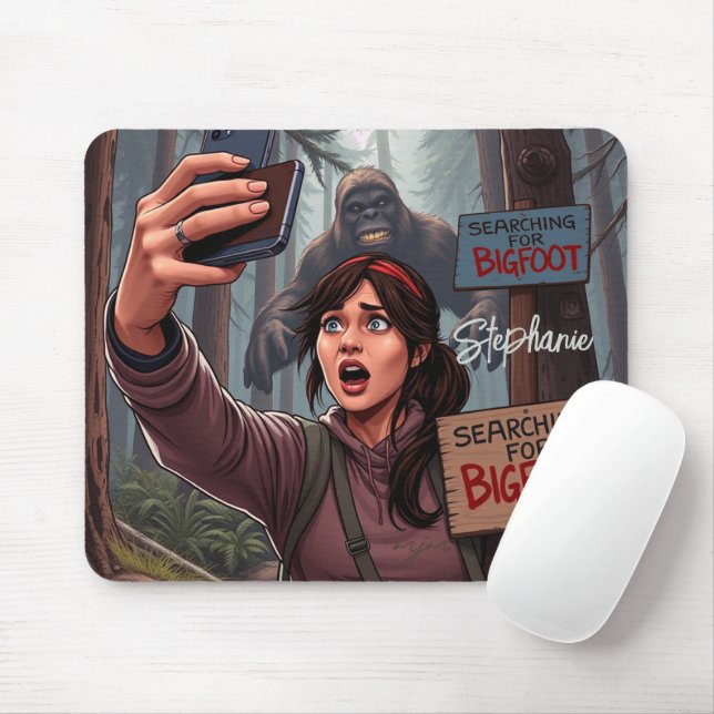 Finding Bigfoot Sasquatch Selfie Mouse Pad (With Mouse)