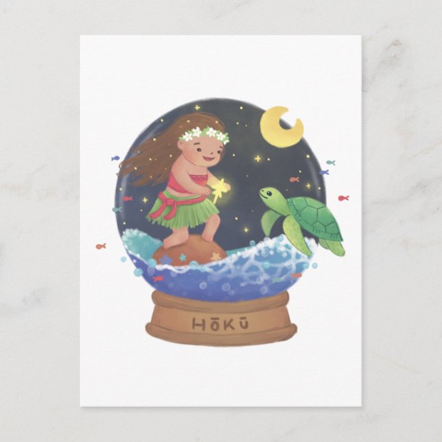 Finding Hoku: the Star Illustration Postcard (Front)