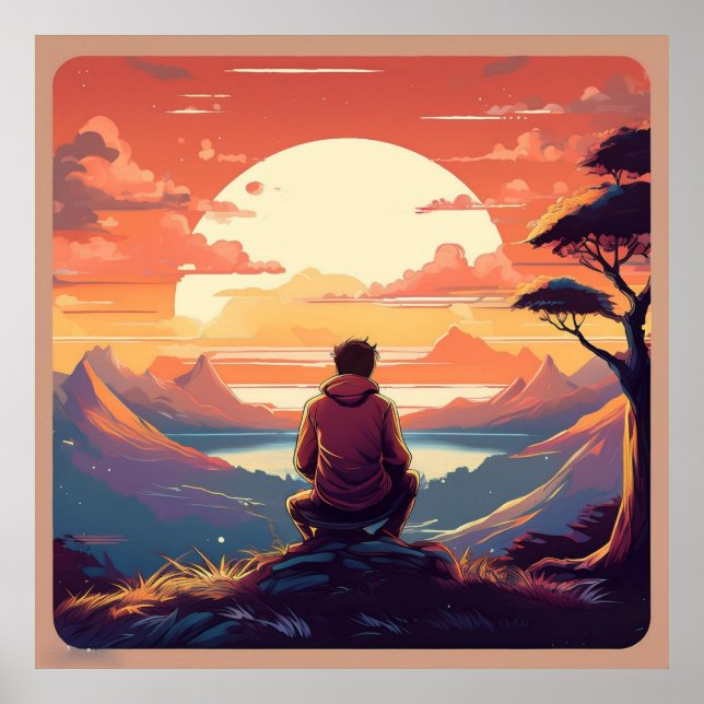 "Finding Light in the Dark: A Retro Reflection" Poster (Front)