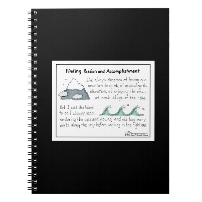 Finding Passion and Accomplishment Black Notebook (Front)