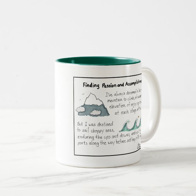 Finding Passion and Accomplishment Two-Tone Mug (Front Right)