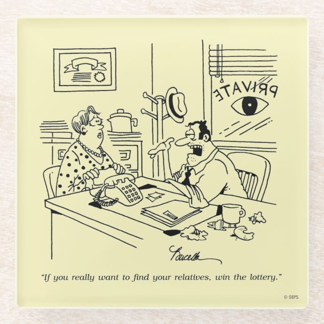 Finding Relatives Glass Coaster (Front)