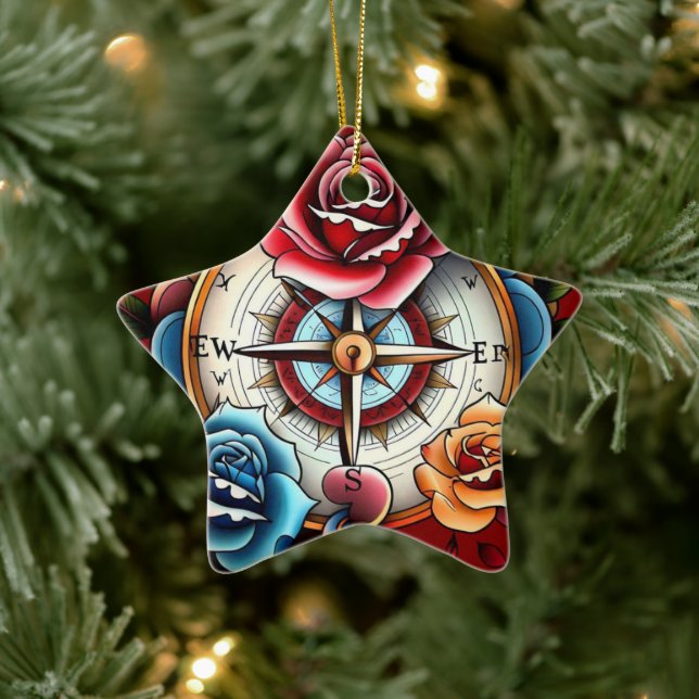 "Finding True North" Ceramic Ornament (Tree)