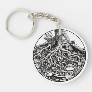 Finding Your Roots Tree Keychain