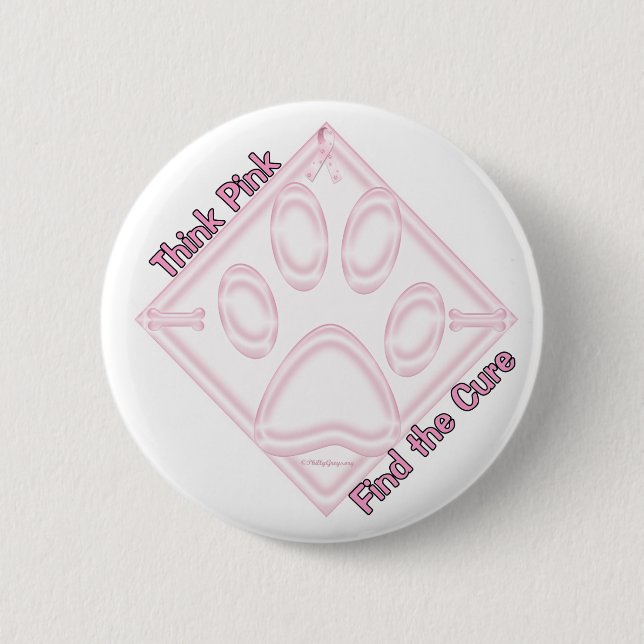 FindtheCure~ThinkPink 6 Cm Round Badge (Front)