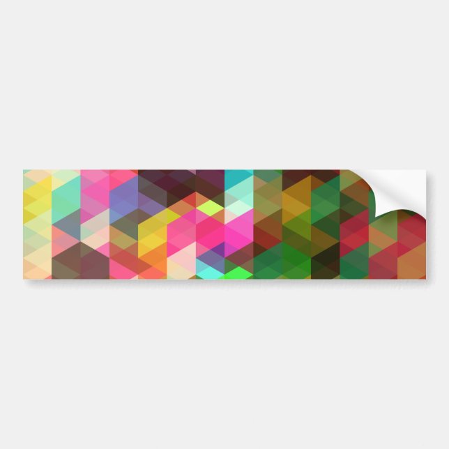 Fine Abstract Geometric Retro Fashion Bumper Sticker (Front)
