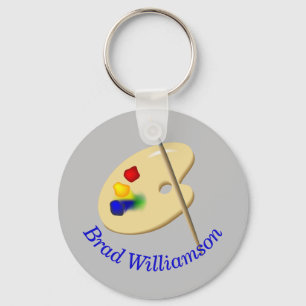 Fine Art Artist Palette Personalised Key Ring