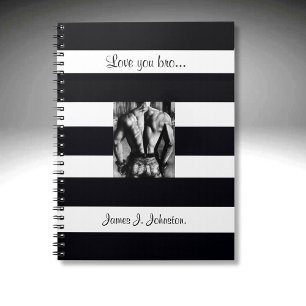 Fine Art B & W Sketch, Man Muscles in Tight Jeans Notebook