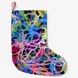 Fine Art background. Seamless pattern with grunge Small Christmas Stocking