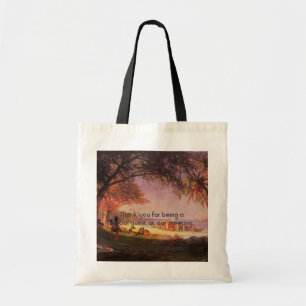 Fine art, Biestadt Albert, The Landing of Columbus Tote Bag