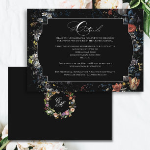 Fine Art Black Floral Calligraphy Enclosure Card