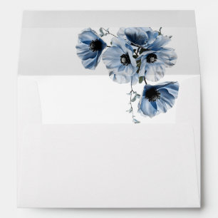 Fine Art Blue Flowers Wedding Envelope