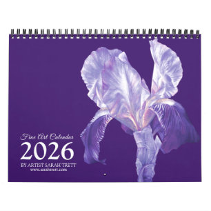 Fine art by artist Sarah Trett flower and animal Calendar