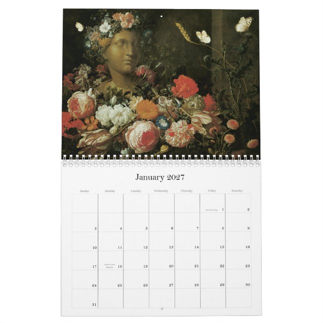 Fine Art Calendar Floral Paintings (Jan 2027)