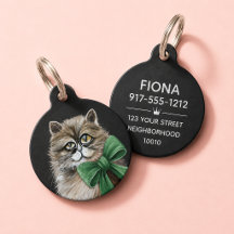 Fine Art Cat Portrait with Ribbon Bow | Dog Cat