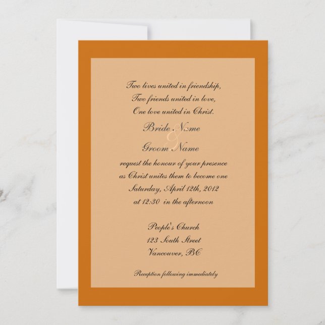 Fine art Christian fall wedding invitations (Front)