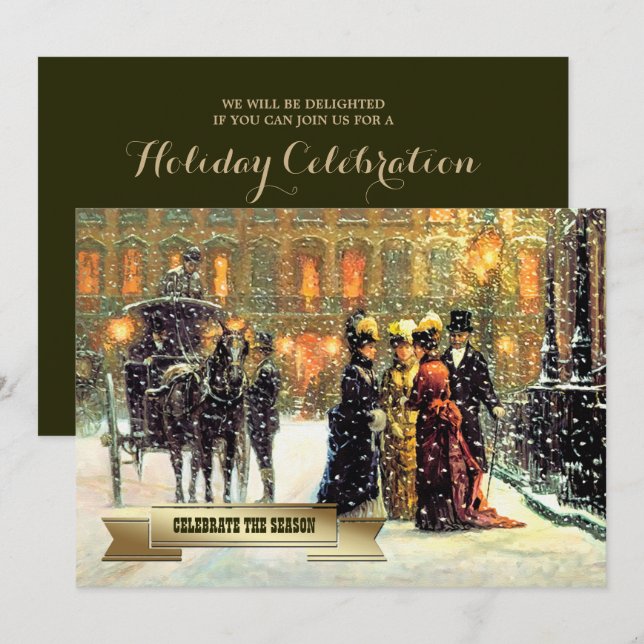 Fine Art Christmas Holiday Party Invitations (Front/Back)