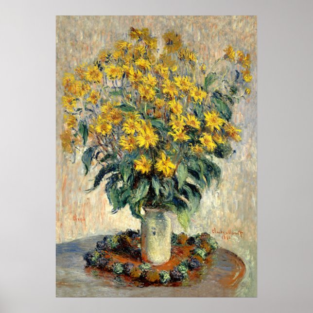 Fine art, Claude Monet Jerusalem Artichoke Flowers Poster (Front)