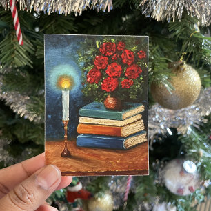 Fine Art Colourful Still Life Flowers and Books Poster