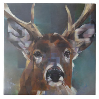Fine Art Deer Painting, Ceramic Tile