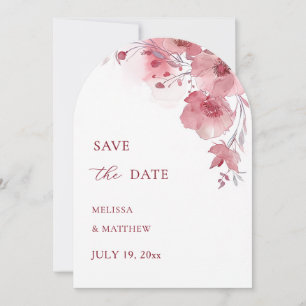 Fine Art Dusty Pink Floral l Arched Wedding Save The Date